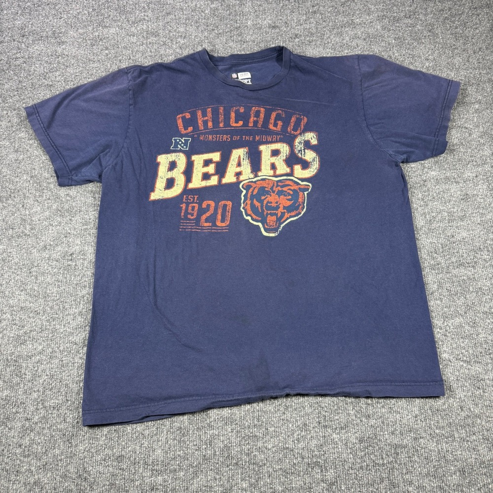 Chicago Bears Team Apparel Shirt Mens XL Navy Blue Football NFL Graphic